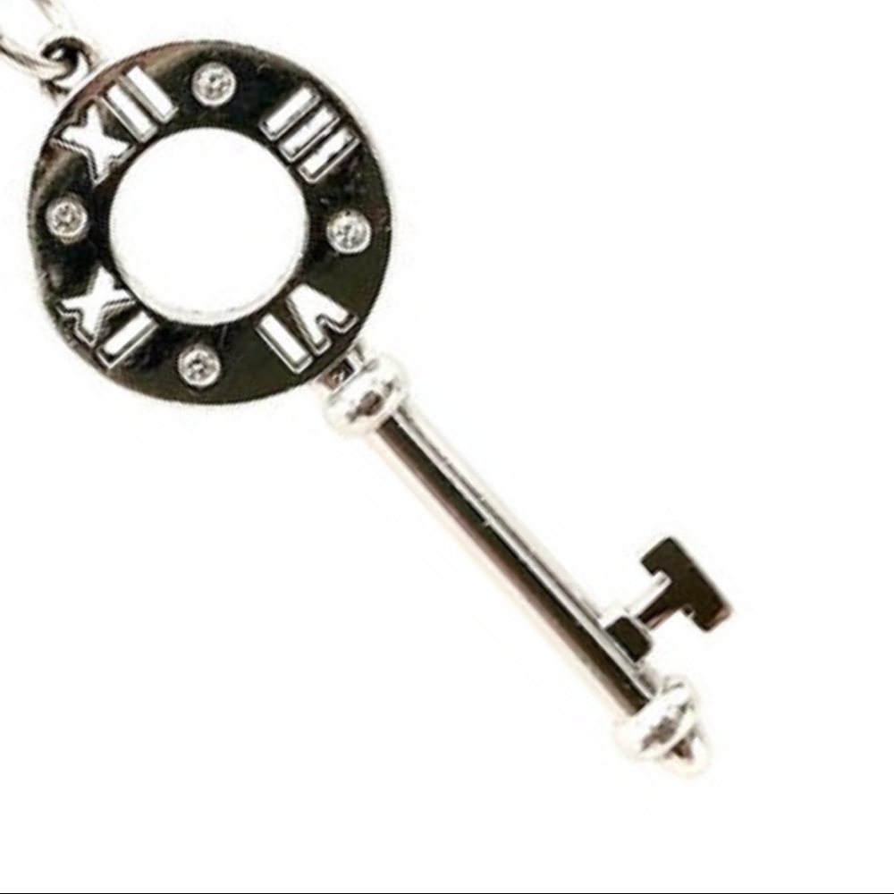 Authentic Tiffany & Co. White Gold Diamond Atlas Pierced Key Pendant, New!